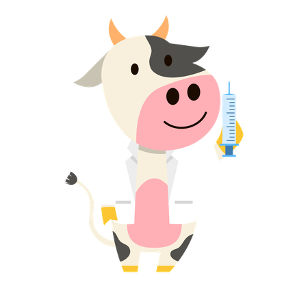 Cow As Farm Doctor  Illustration