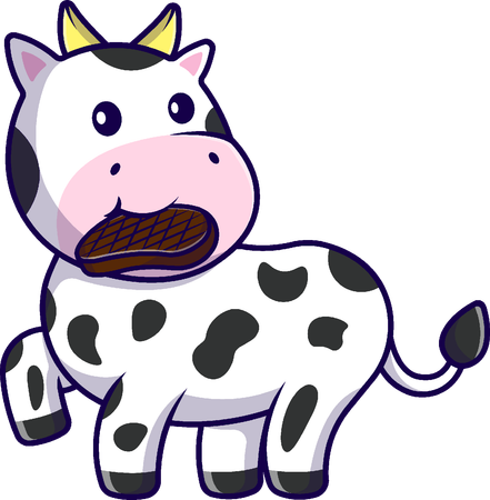 Cow Bite Steak Meat  Illustration