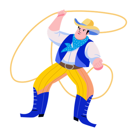 Cowboy avec corde  Illustration