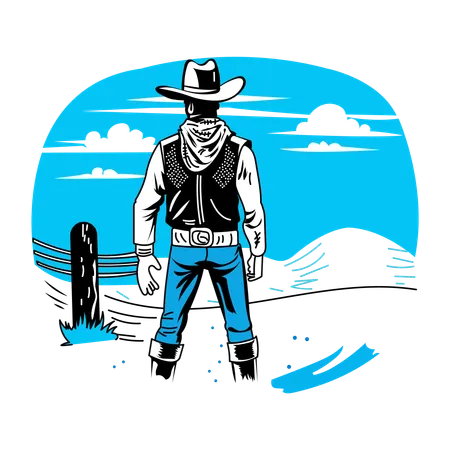 Caractère de cow-boy  Illustration