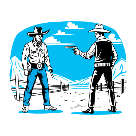 Confrontation de cow-boys  Illustration