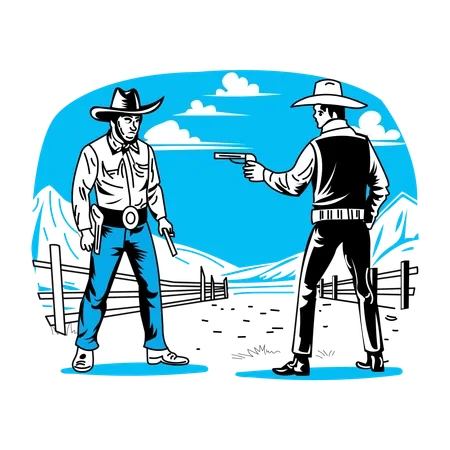 Confrontation de cow-boys  Illustration