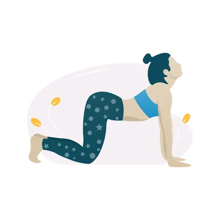Cow exercise pose Illustration