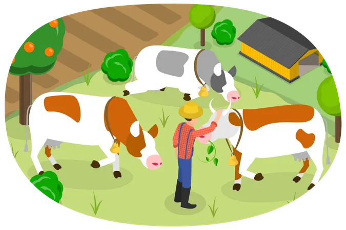 Cow Farm  Illustration