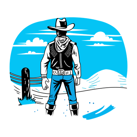 Cowboy-Charakter  Illustration