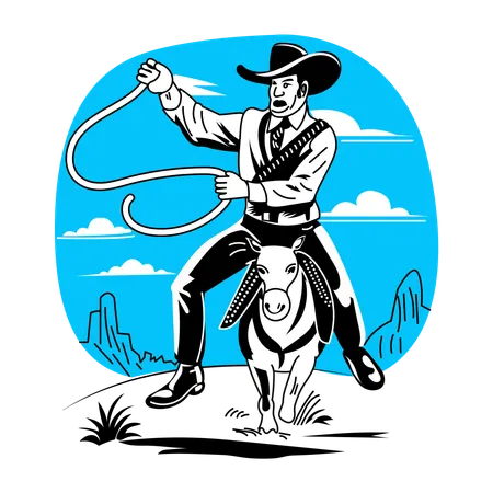 Cowboy-Fähigkeiten  Illustration