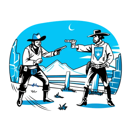 Cowboy Fight  Illustration