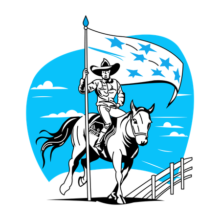 Cowboy Flag  Illustration