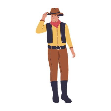 Cowboy mit Cowboyhut  Illustration