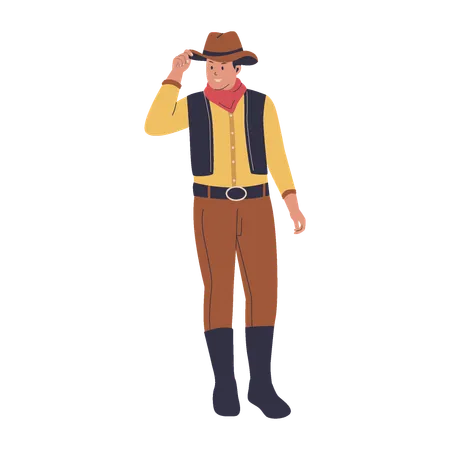 Cowboy mit Cowboyhut  Illustration