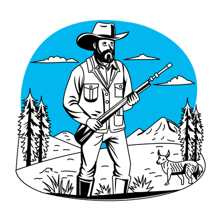 Cowboy Hunting  Illustration