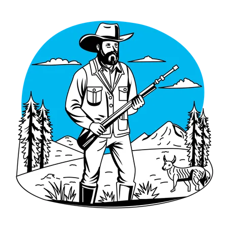 Cowboy Hunting  Illustration