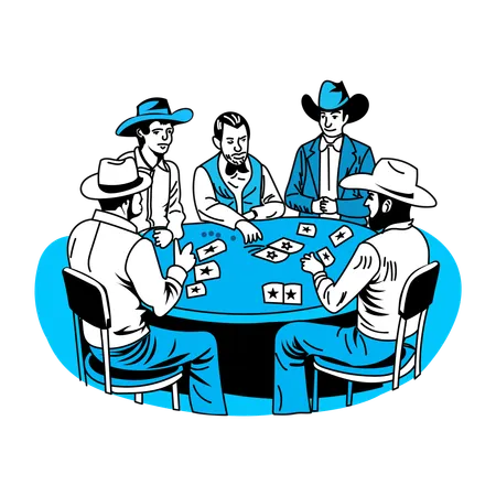 Cowboy Poker  Illustration