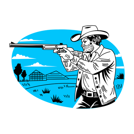 Cowboy Shooting  Illustration