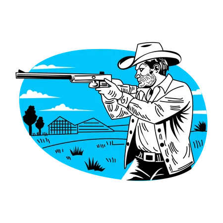 Cowboy Shooting  Illustration