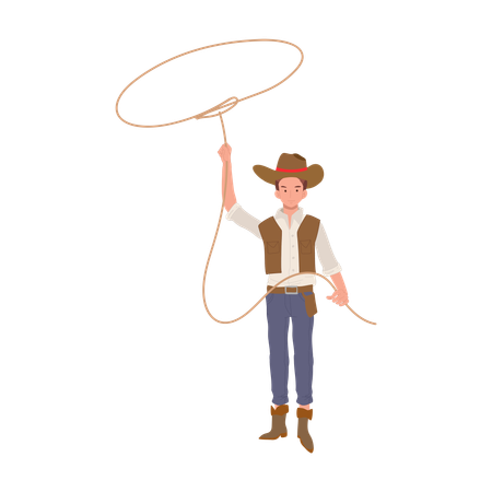 Cowboy with lasso  Illustration