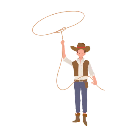 Cowboy with lasso  Illustration