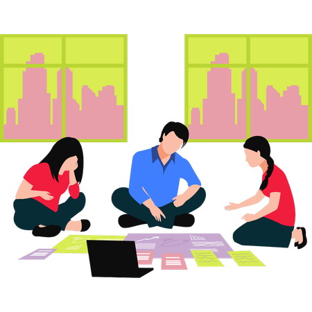 Coworkers are working as a team  Illustration