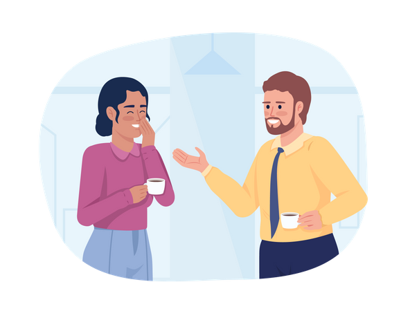 Coworkers talking with each other  Illustration