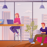 illustrations of coworking