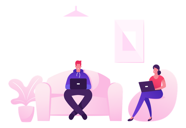 Coworking Center  Illustration