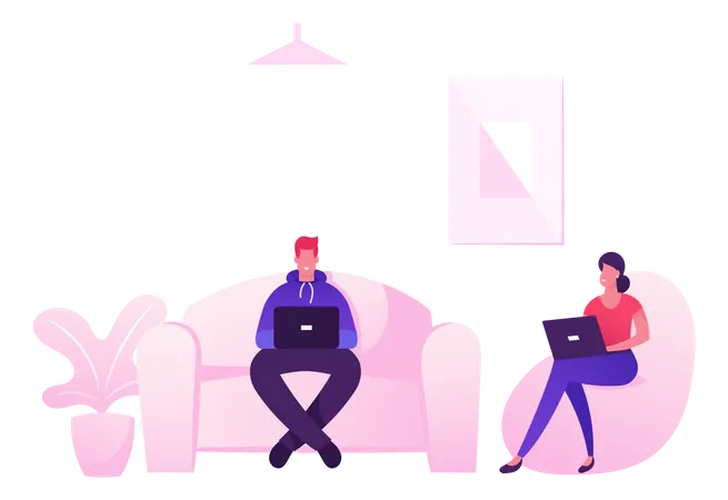 Coworking Center  Illustration