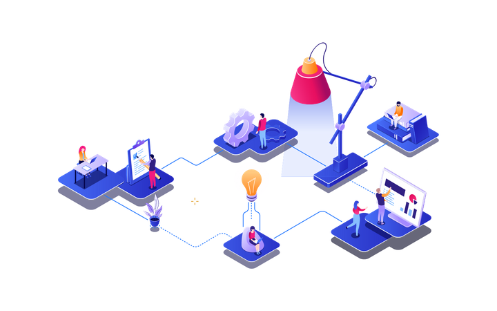 Coworking Center  Illustration