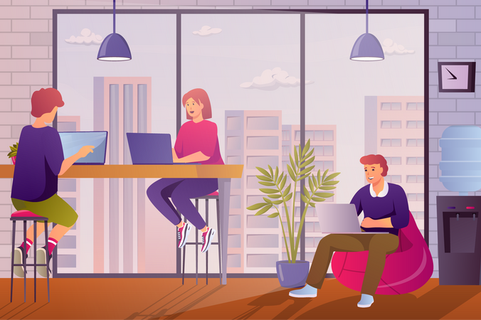 Coworking  Illustration