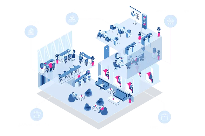 Coworking Office  Illustration