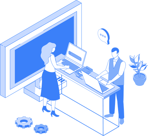 Coworking-Bereich  Illustration