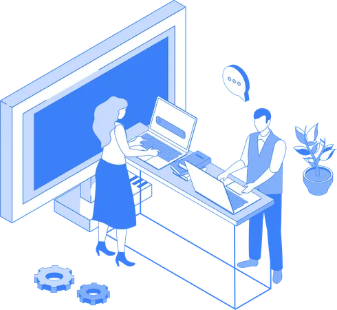 Coworking-Bereich  Illustration