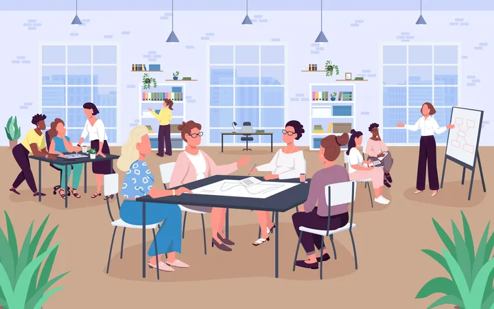 Coworking-Bereich  Illustration