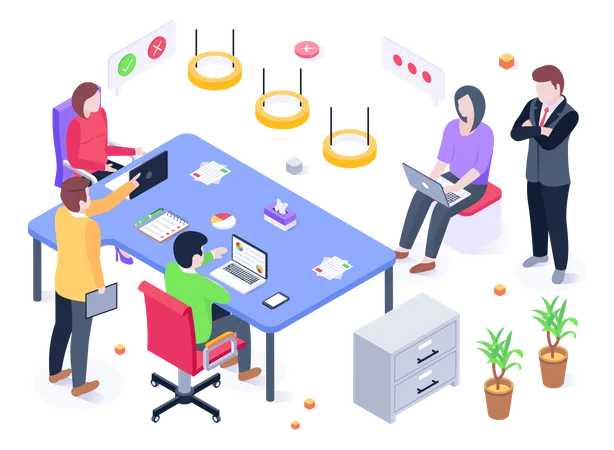 Coworking-Bereich  Illustration