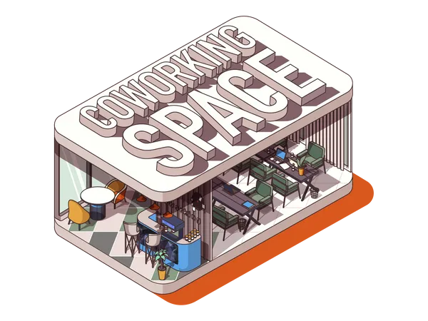 Coworking-Bereich  Illustration