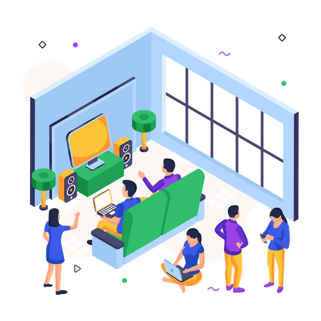 Coworking-Bereich  Illustration