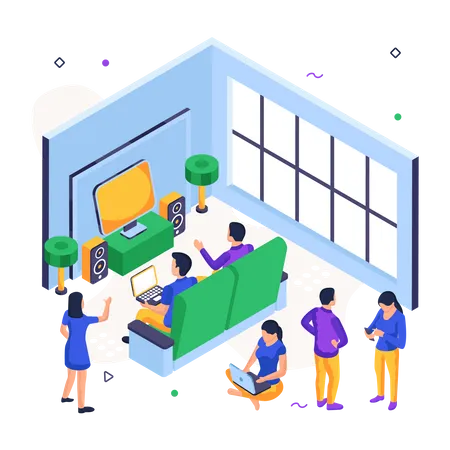 Coworking-Bereich  Illustration