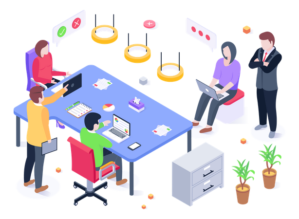 Coworking Space  Illustration