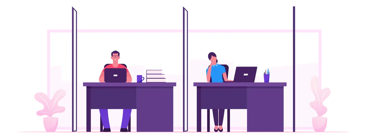 Coworking Team  Illustration