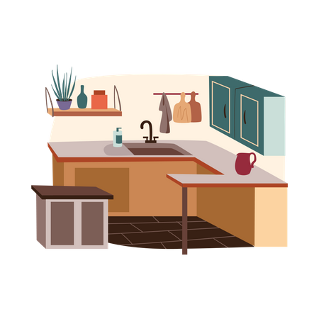 Cozinha pequena  Ilustração