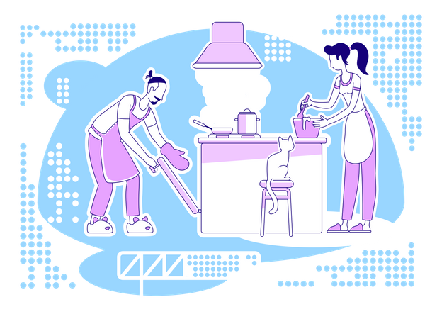 Cozinhe juntos  Ilustração