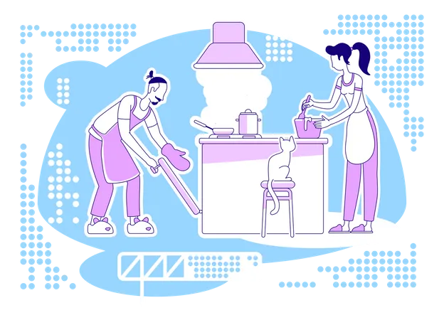 Cozinhe juntos  Ilustração