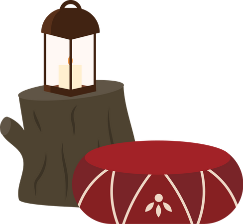 Cozy accessories for camping Illustration