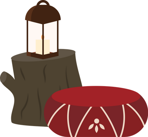 Cozy accessories for camping  Illustration