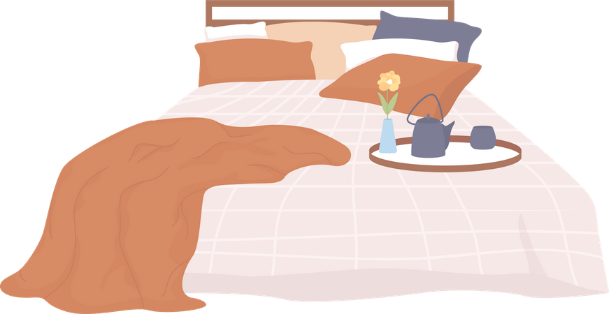 Cozy bed  Illustration