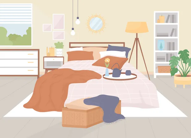 Cozy bedroom atmosphere Illustration