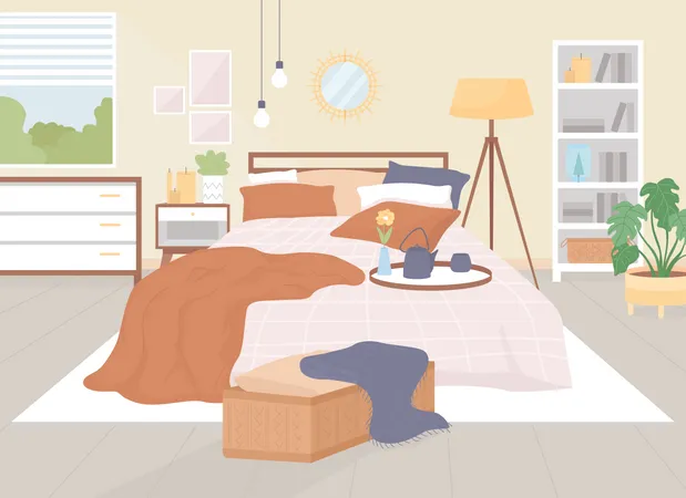 Cozy bedroom atmosphere  Illustration