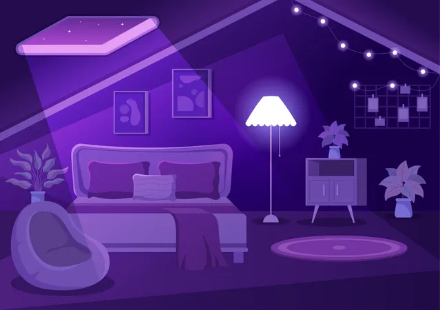 Cozy Bedroom  Illustration