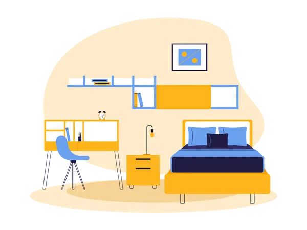 Cozy bedroom interior  Illustration