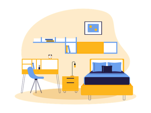 Cozy bedroom interior  Illustration