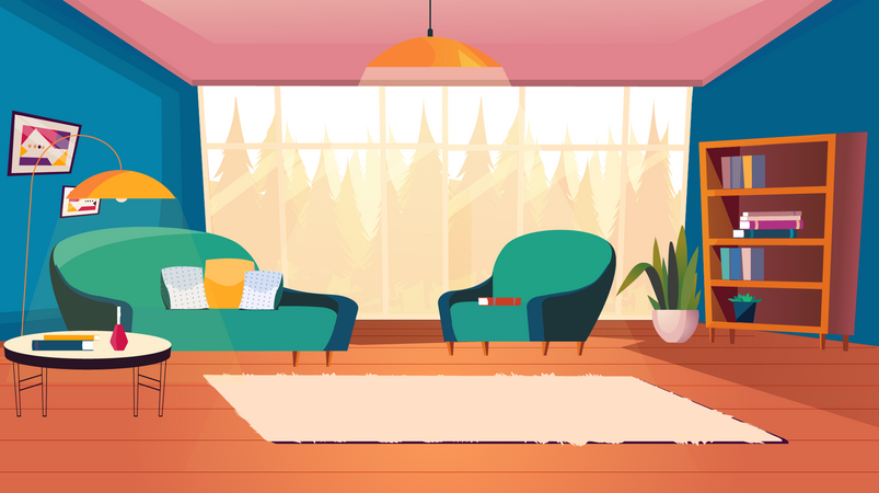 Cozy Leaving Room  Illustration